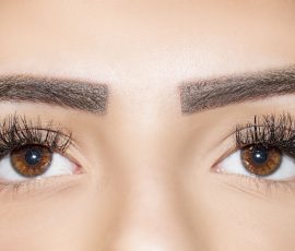 51651146 - brown eye makeup. beautiful eyes make up detail, eyelash extension